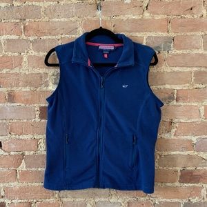 Vineyard Vines Dark Blue Fleece Vest Size Medium